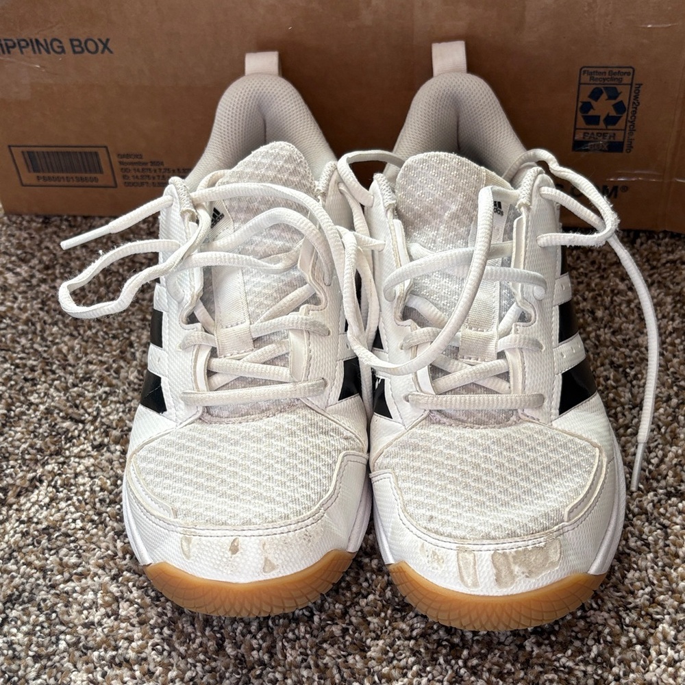 Adidas White Athletic Sneakers with Black Accents